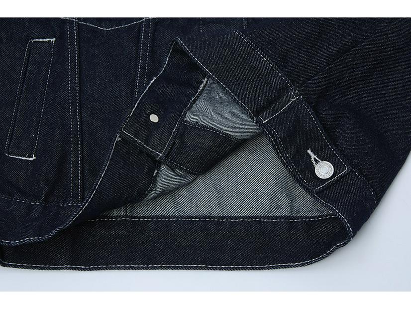 Унисекс Осенняя Ретро Джинсовая Куртка с эффектом stonewash, с потертостями и отложным воротником