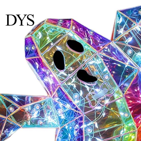 Cozy Bedroom Ambient Lighting Prismatic Iridescent Ghost Halloween Decoration, Spooky LED Prism-Effect Durable PET Ornaments Night Light for