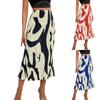 Женская летняя плиссированная повседневная длинная юбка трапециевидной формы с высокой талией и принтом