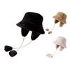 Plush Fisherman Hat with Detachable Ear Protection Windproof Rope Winter Hat Outdoor Activities Travel