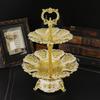 Золотая европейская классическая фруктовница Домашняя гостиная Многоуровневая фруктовница Современный журнальный столик Легкая роскошь конфетница Тарелка для димсамов