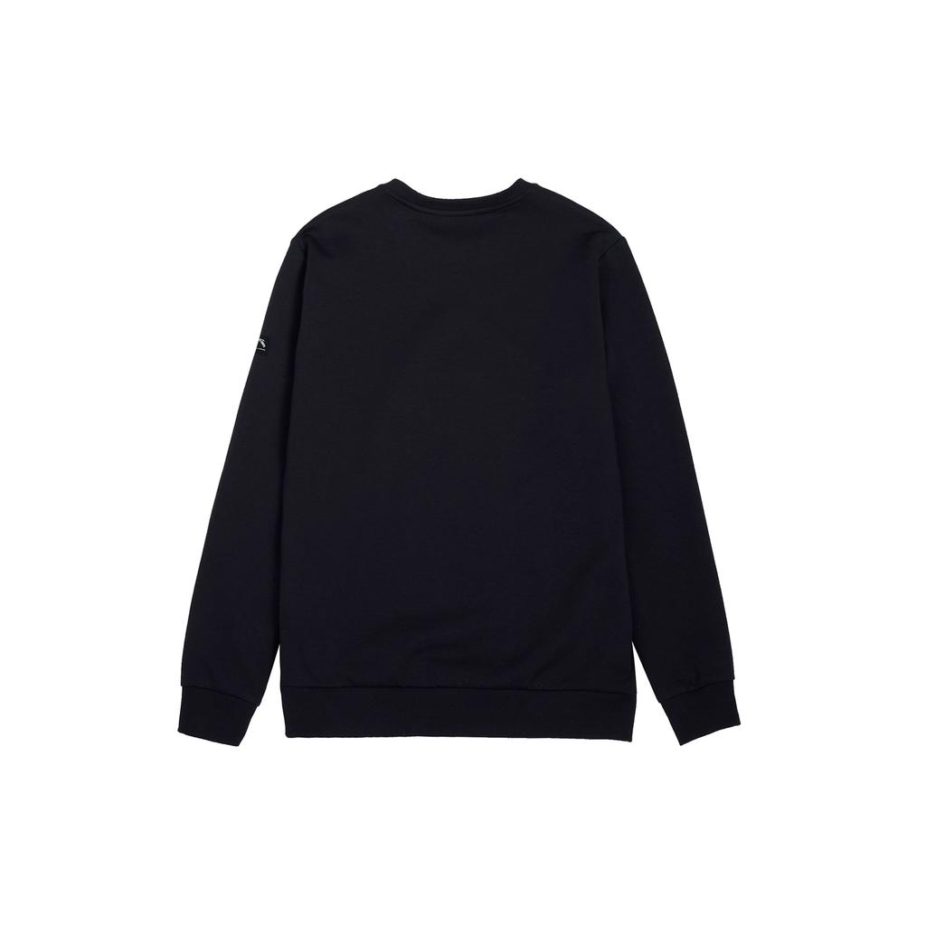 Anta Lifestyle Series Letter Round Neck Pullover Sweatshirt Men Sweatshirt Basic-Black 152337713-5