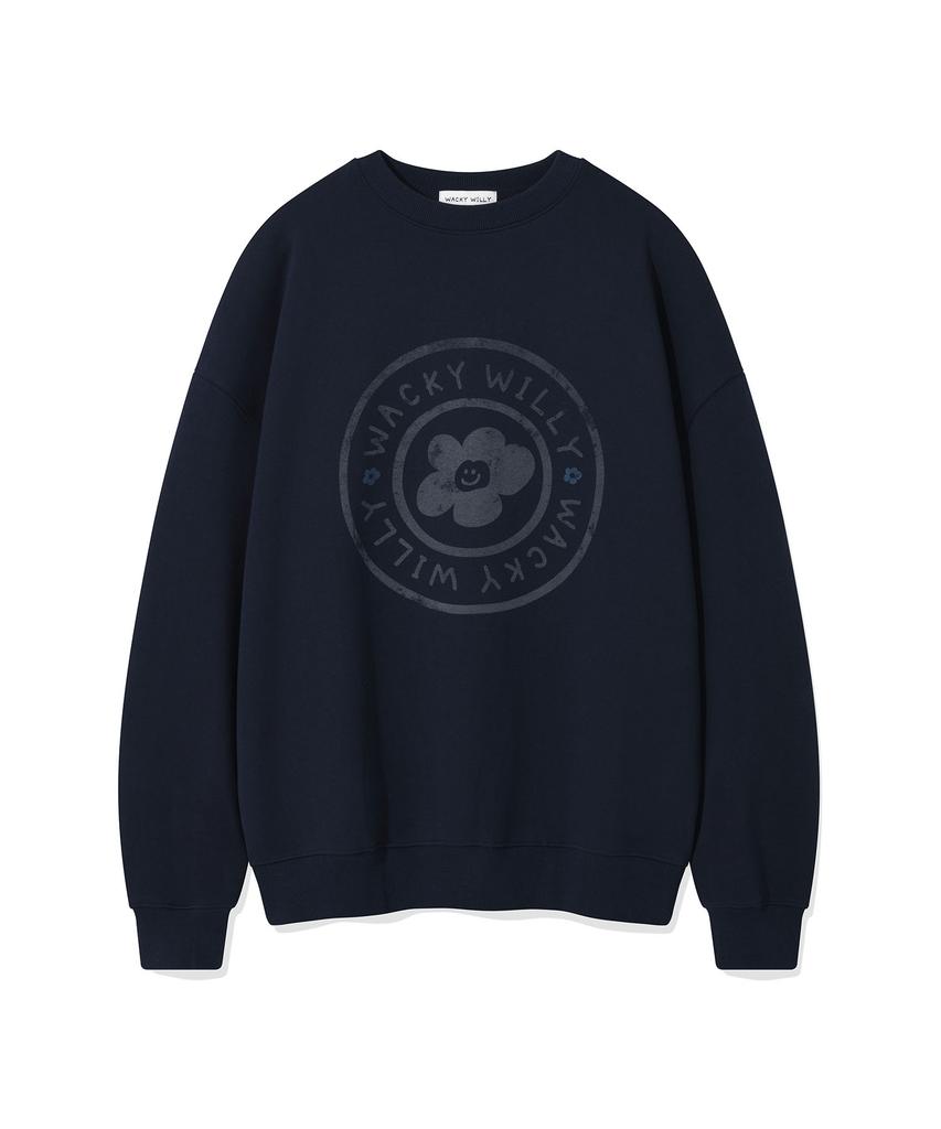 WACKY WILLY Women'S Lily Circle Graphic Sweatshirt Navy