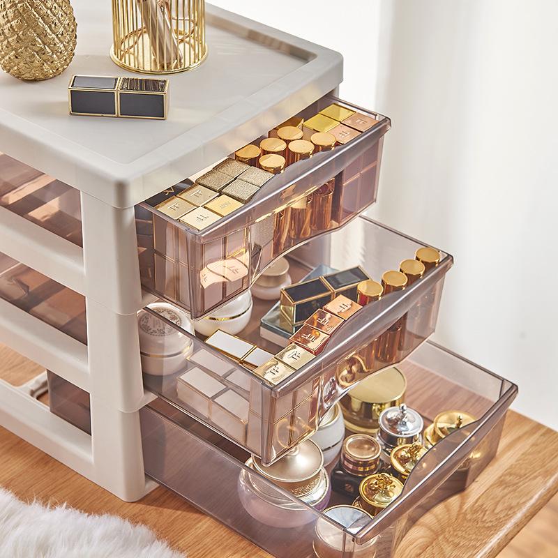 Desktop Multi-Layer Storage Cabinet with Free Shipping: Cosmetic Drawer & Office File Organizer