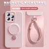 Magnetic Liquid Silicone Lanyard Phone Case For iPhone 16 Plus 13 15 14 16 Pro Max Magsafe Charge Strap Protector Soft Cover