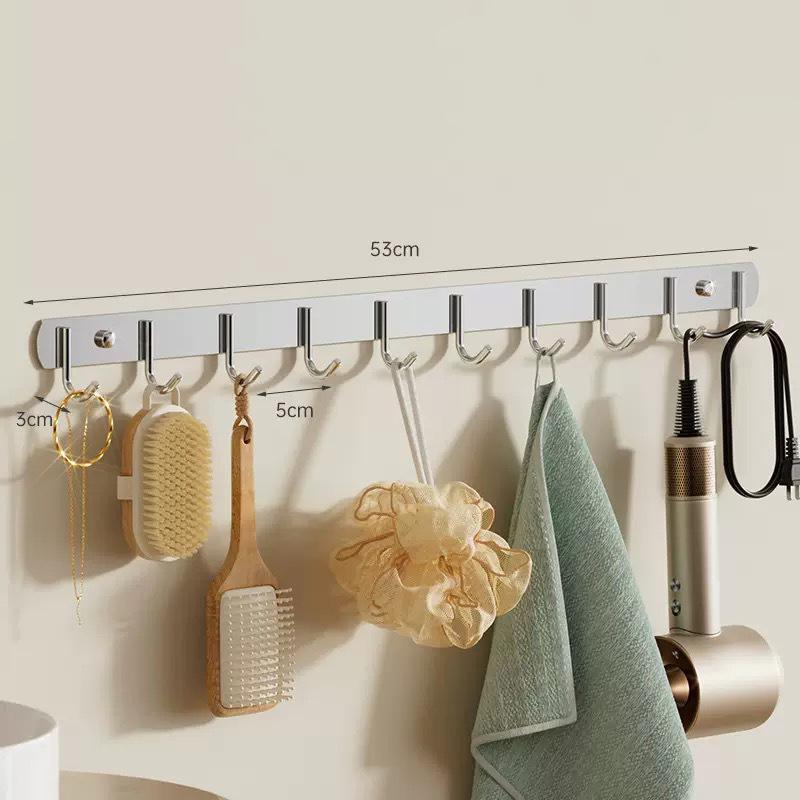 Stainless Steel No-Drill Bathroom Strong Adhesive Clothes Hanger Hook