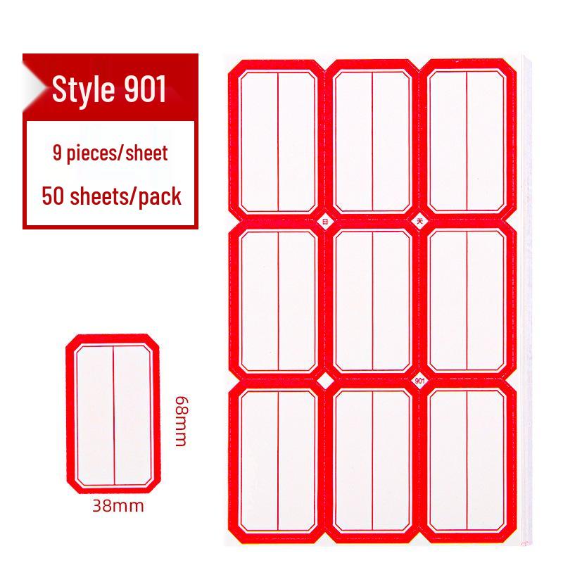 Colored Self-Adhesive Label Stickers for Handwriting, 50 Sheets - Office Use Name & Price Tags