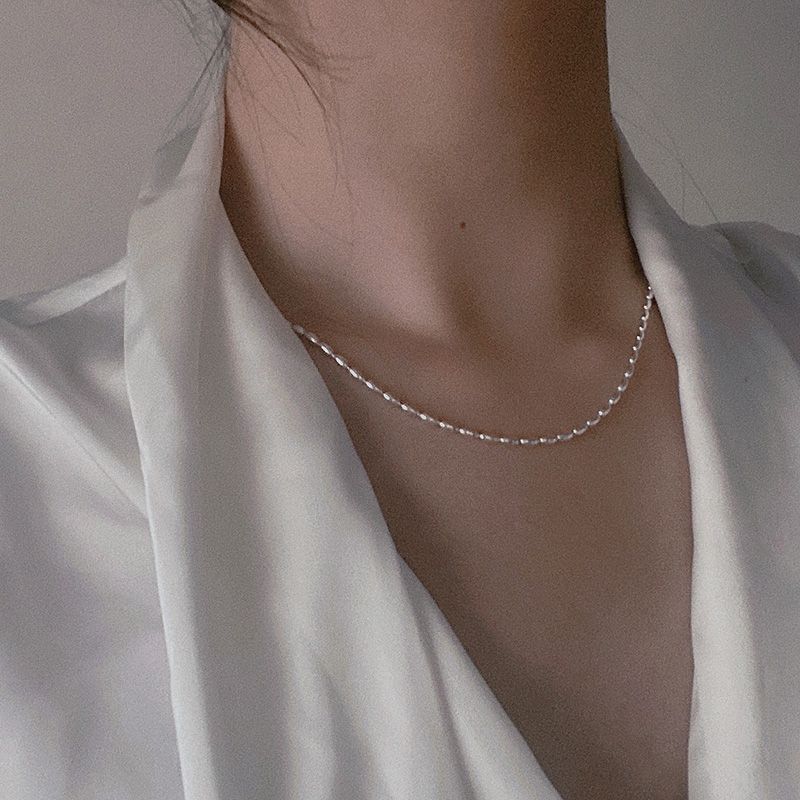 Olive Bead Necklace for Women; Collarbone Chain Jewelry As a Holiday or Anniversary Gift