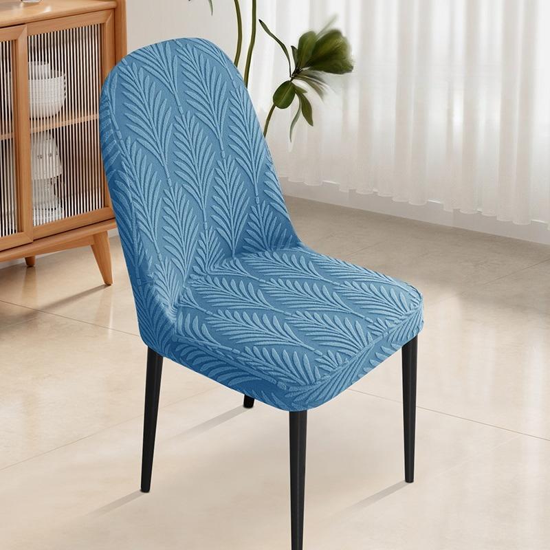 Stretch Chair Cover Leaf Jacquard Dining Chair Slipcover Solid Color Curved Chair Protector for Party Home Pokrowce Na Krzesła
