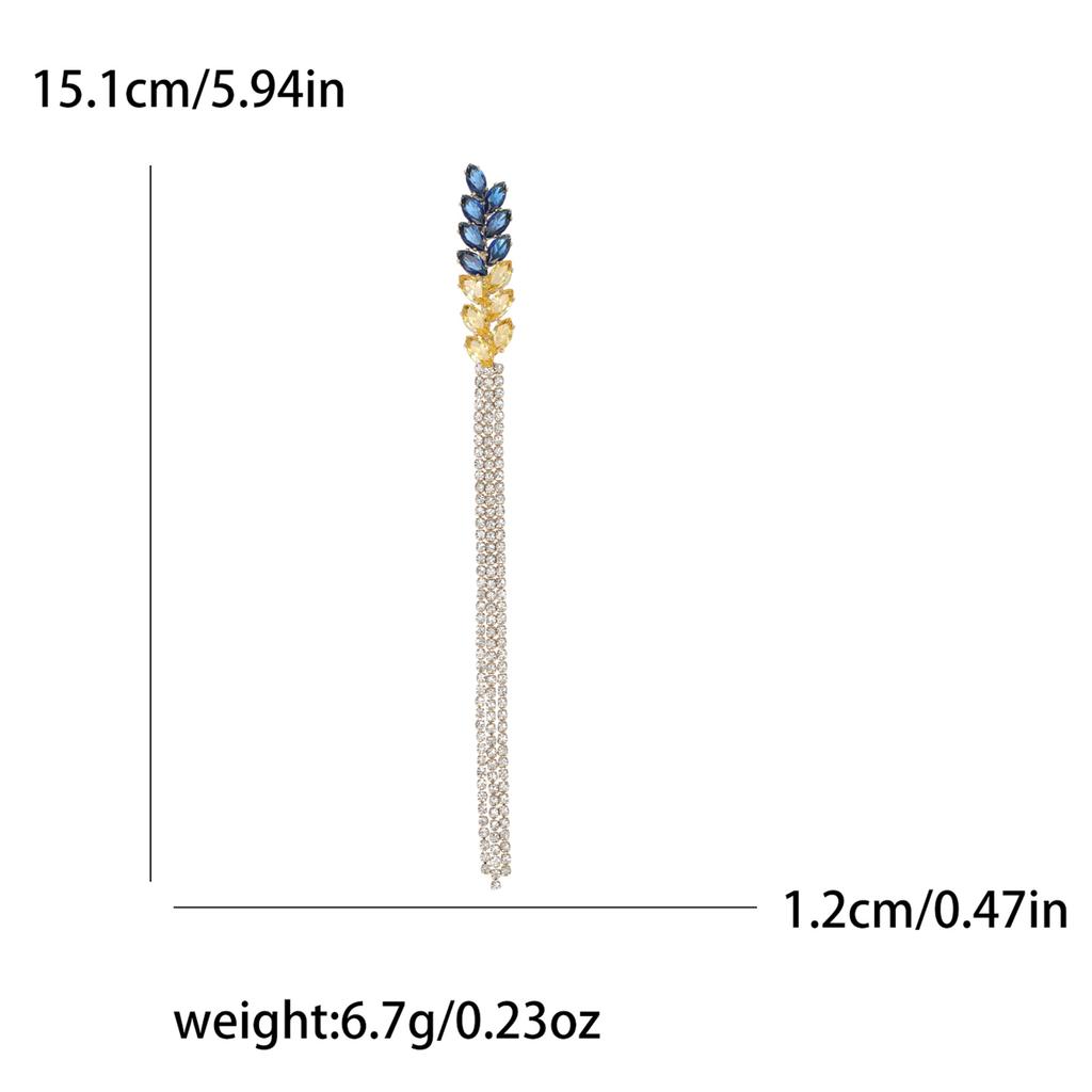 Trendy Rhinestone Wheat Ear Brooches for Women Ukrainian Wheats Pins Enamel Plant Badges Office Party Friend Gifts Accessories