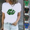 Женская повседневная футболка с круглым вырезом и коротким рукавом с принтом ко Дню Святого Патрика, топы