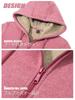 Sweatshirt for Winter Ribbed 2XL [TACVASEN] Women, Zip-up, Casual, Fleece, Thick, Wear, Cuffs, Warm, Soft, Relaxed, Sportswear, Running, Pink,