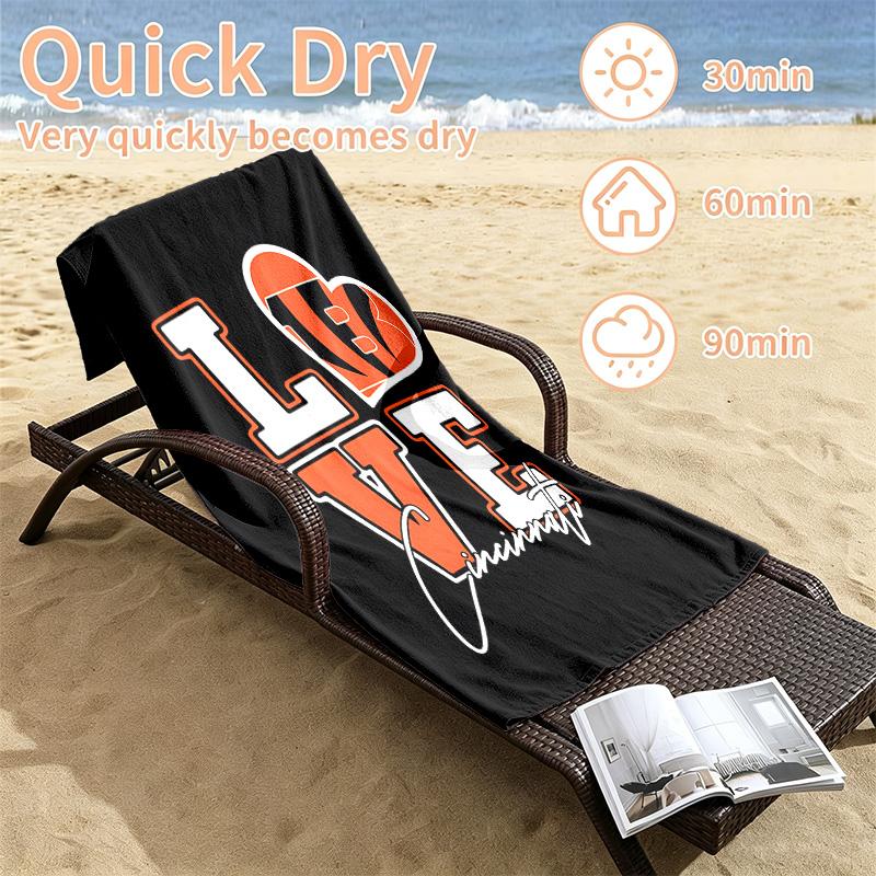 Cincinnati Bengals Beach towels also serve as bath towels summer essential a musthave for the outdoors the beach and the pool