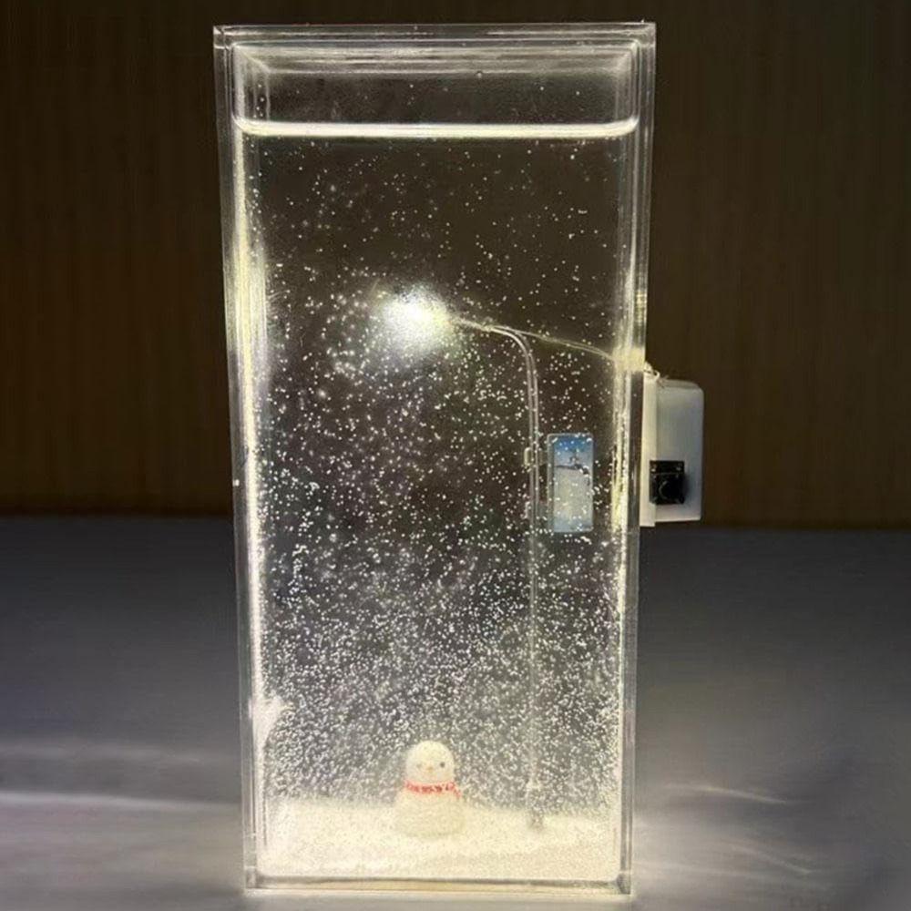 DIY Materials Snowy Night Street Lamp Handmade Snow Scenery Night Light Street Flowing Lamp