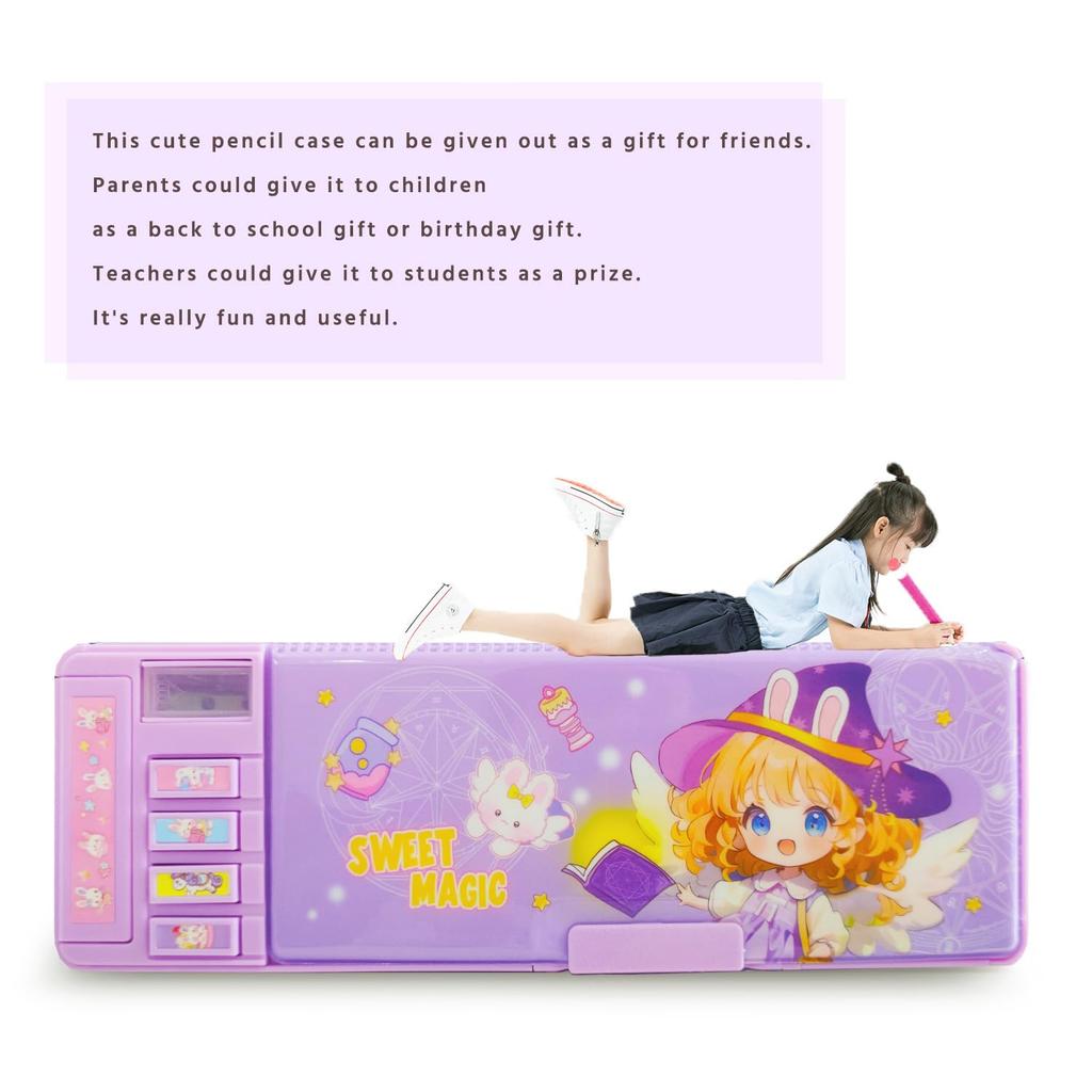 Ручка-карандаш Lilybeauty для девочек начальной школы и точилка для карандашей Password Pencil, симпатичный чехол, чехол, для студентов, для мальчиков, двухстороннее открытие,