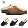 Fashion Men Winter Warm Fur Slippers House Non-Slip Soft Shoes Men Comfort Flat Heel Slides Home Indoor Bedroom Zapatillas Casa Mujer