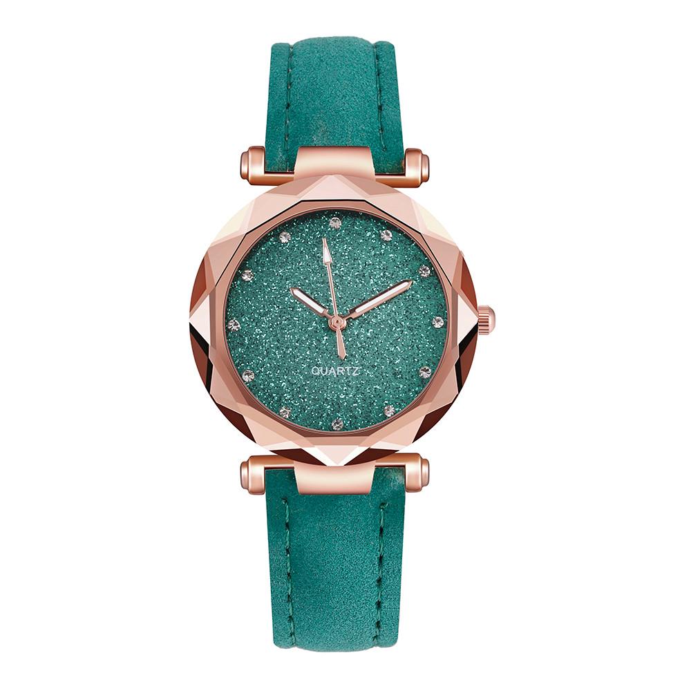 Ladies Fashion Korean Rhinestone Rose Gold Quartz Watch Female Belt Watch