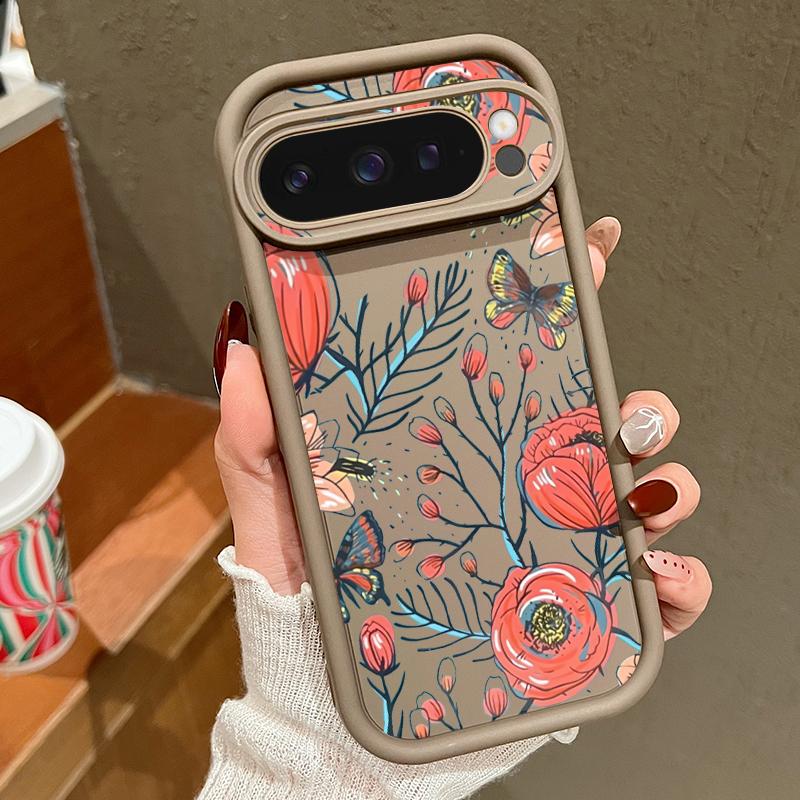 Мягкий противоударный чехол TPU с цветочным принтом для Google Pixel 9 Pro XL 8 Pro 8A, защитный матовый чехол для телефона