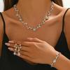 High-End Leaf-Shaped Jewelry Set: Necklace, Bracelet & Earrings