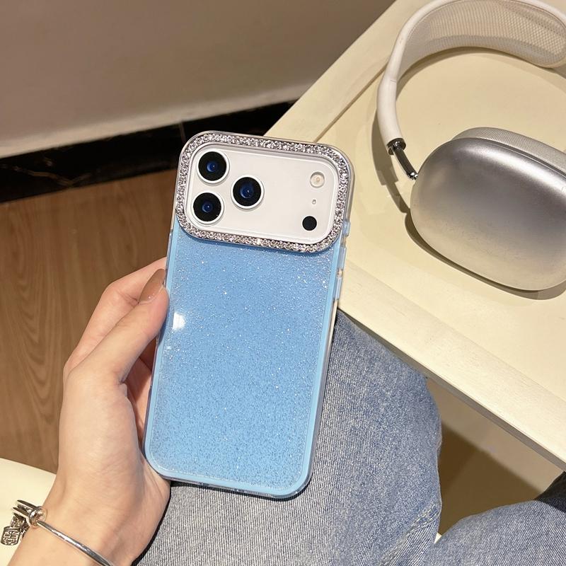 Блестящий Алмазный Чехол-Камера 2 в 1 для iPhone 16 15 Plus 17Air 14 13 12 11 16 17 Pro Max Роскошный Защитный Противоударный Чехол