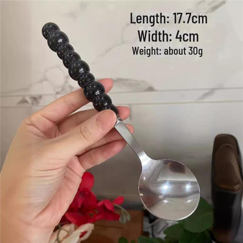 Ложка для риса и супа из нержавеющей стали с пластиковой ручкой