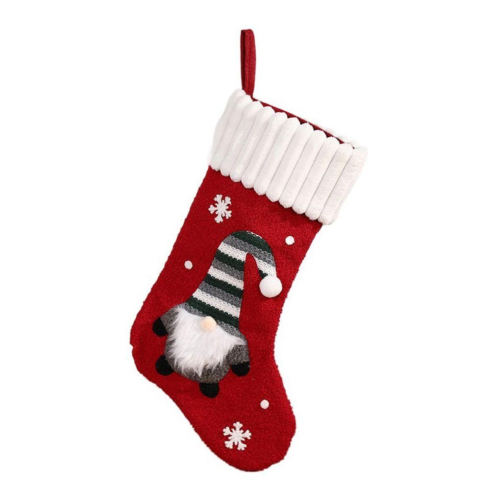 Bag Pocket Hanging Christmas Gift Santa Claus Sock Christmas Stocking Gift Bag Christmas Tree Decor