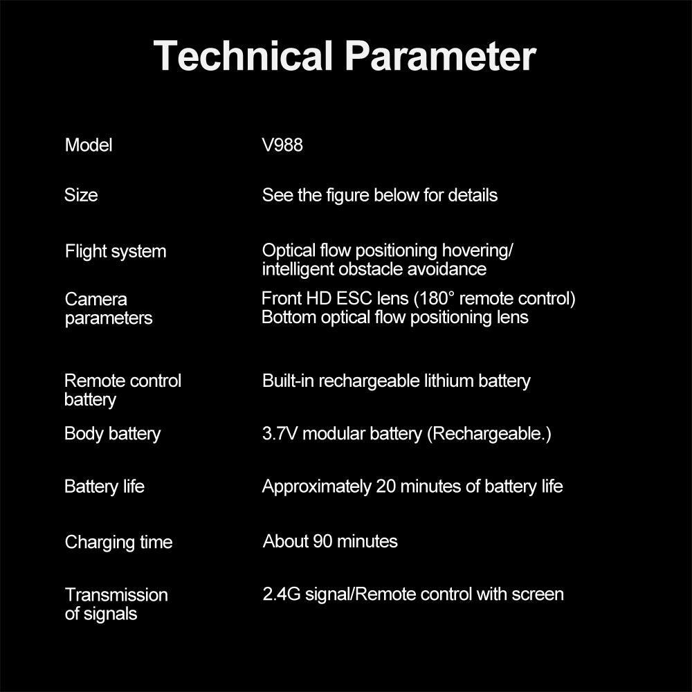 NEW V988 Drone 8K HD Dual Camera 4K Professional Remote Control with Screen 5G WIFI Brushless Motor Foldable Quadcopter GPS