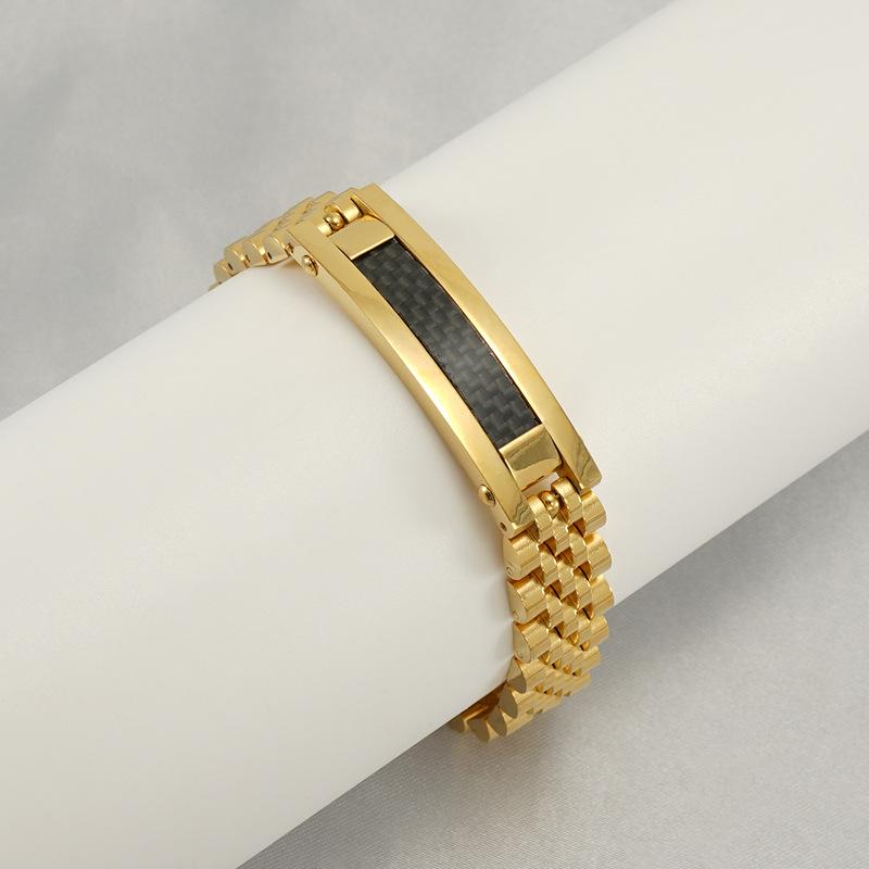 Модный мужской браслет из нержавеющей стали, персонализированная цепочка для часов, мужская бижутерия из титановой стали 18 карат