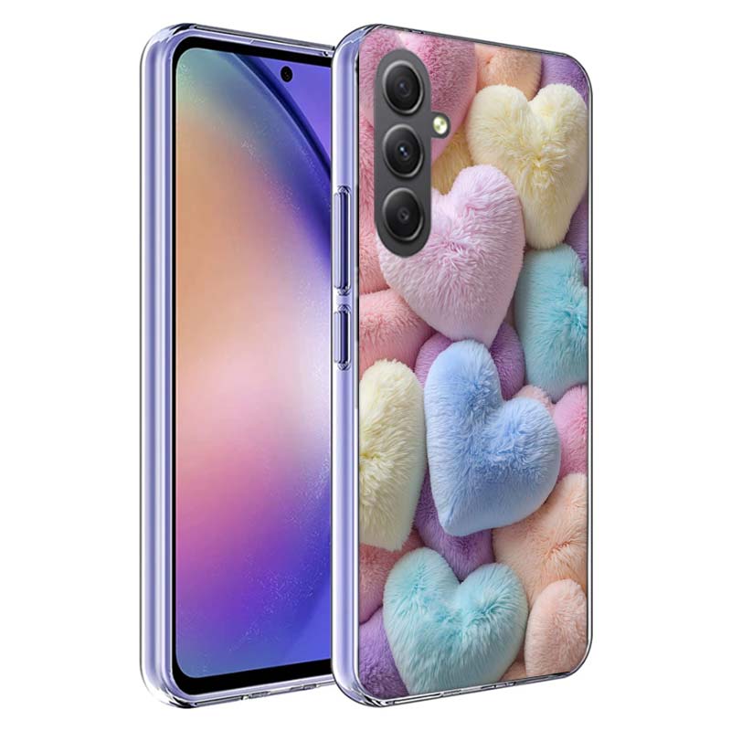 Пушистый чехол-сердечко для телефона Samsung A17 A37 A57 A07 A16 A26 A36 A56 A06 A02S A12 A22 A32 A52S A04S A14 A24 A34 A54 A03 A13 A33 A5