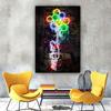 Balloon Girl Neon Art Graffiti Canvas Painting Street Style Pop Art  Posters and Prints Wall Picture Cuadros for Home Room Decor