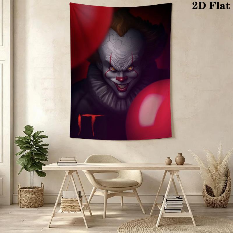 Creepy Clown Tapestry Spooky Room Tapestry Wallmounted Fashion Print Homestay Soft Decoration Tapestry Wall Decoration Home Decor