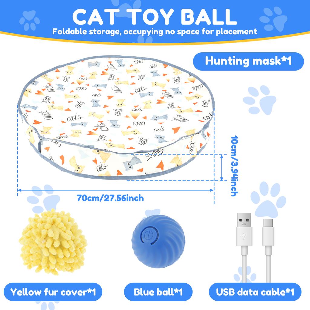 Интерактивная игрушка для кошек Мяч в мешочке Быстро катящийся Прячущийся Автоматически двигающийся Прыгающий Питомец Умная игрушка Интерактивный котенок Комнатный мяч