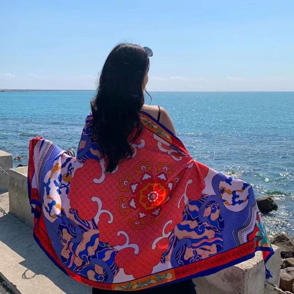 90x180cm Bikini Large Shawl Wrap Long Headband Hijab Shawl New Swimsuit Wrap Summer