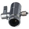 Silver Sink Faucet Diverter Valve  Water Filter Water Diversion Above Counter  1/4" RO Tubing