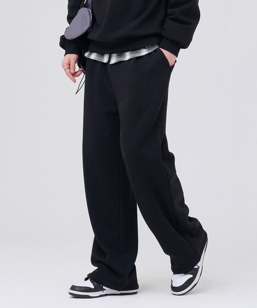 CHASECULT Unisex Mink Fleece-Lined Wide Pants - Black