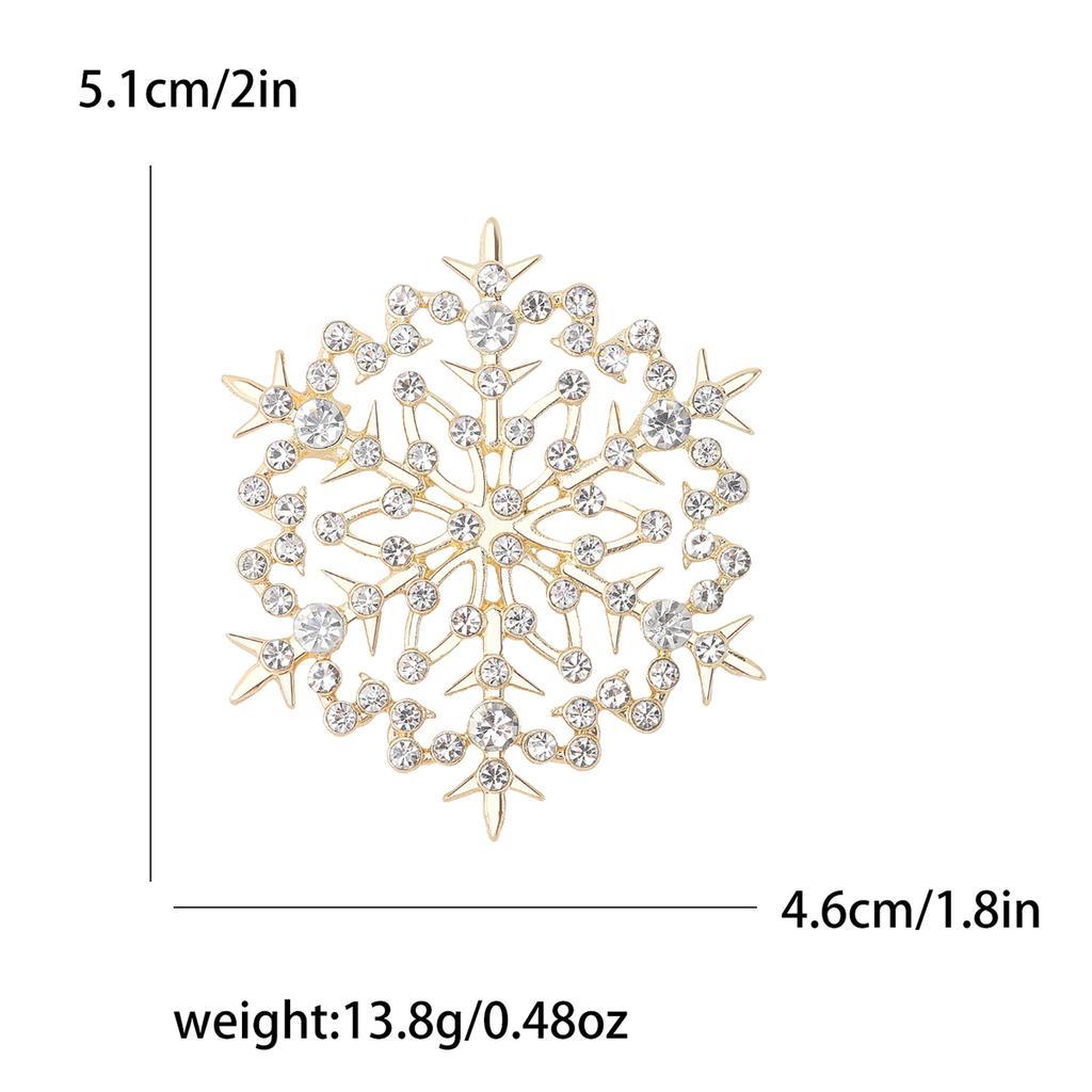 Rhinestone Snowflake Brooches for Women Unisex Christmas Pins Multi-color Available Fashion Jewellery Accessories Gifts