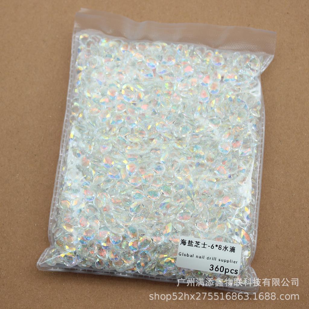 Целая упаковка из 360 кристаллов с острым дном в виде морской соли и сыра, бриллиантов, толстых квадратных, с кривым сердцем, украшений для дизайна ногтей