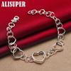 925 Sterling Silver Full Heart Bracelet Jewelry