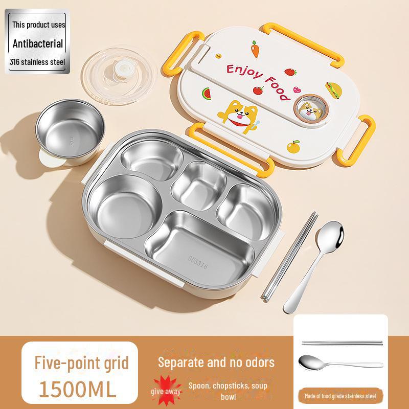 «Детский изолированный ланч-бокс из нержавеющей стали марки 316 с отсеком для подноса»