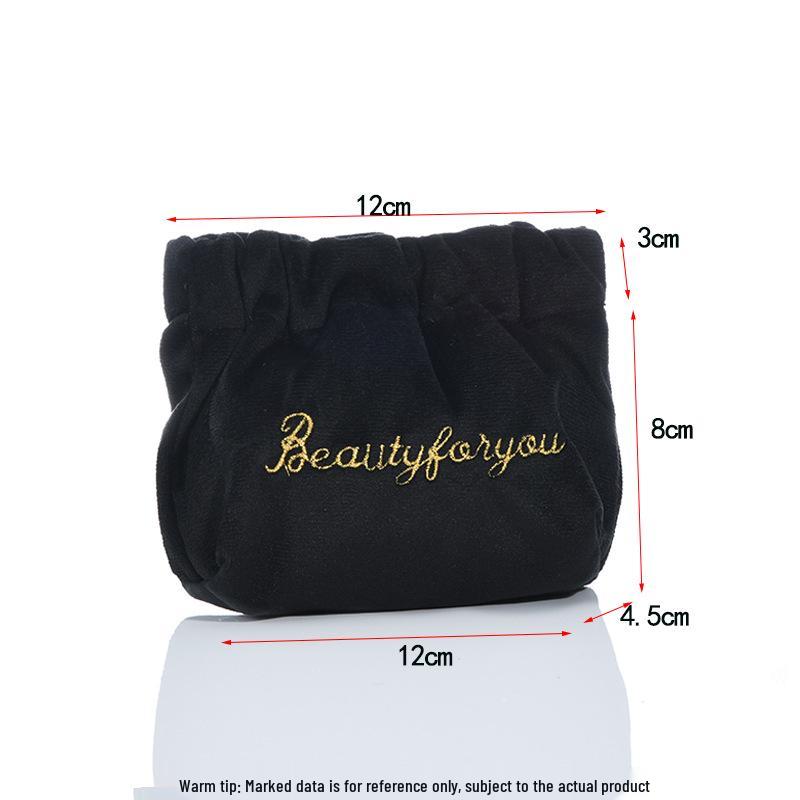 Бархатный вышитый кошелек и держатель для кабелей - Застежка-кнопка для наушников, мини-помады и аксессуаров