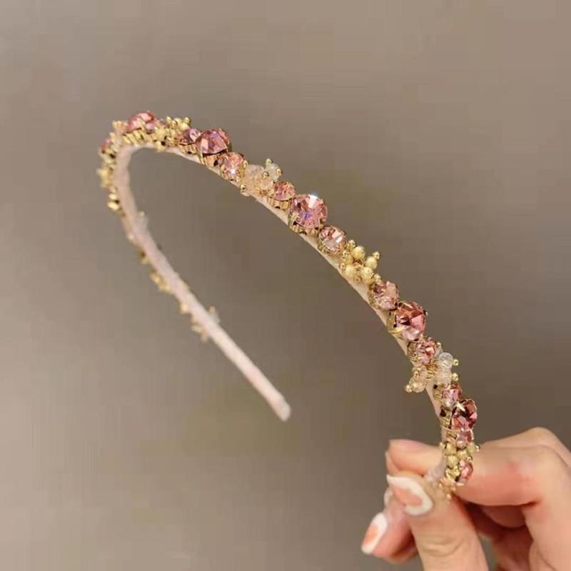 Элегантный ободок для волос в стиле ретро с золотыми бусинами и стразами: Легкий роскошный аксессуар для волос