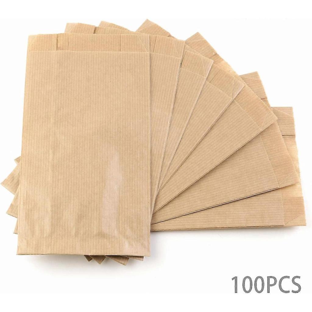 Kraft Bag, Gift Bags, Kraft Gift Pouch, Small Birthday Gift Bags, Vintage Envelope, Christmas Gift Envelopes (100 Pieces, 11cm X 21cm X 5cm)