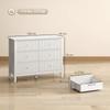 Fluted Dresser, 6 Drawer Chest of Drawers for Bedroom, Living Room, Hallway, Closet, White