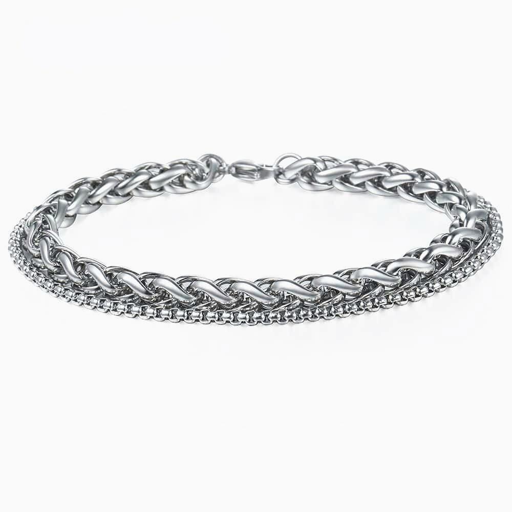 4 мм/5 мм/6 мм/8 мм из нержавеющей стали, однослойная/двухслойная цепочка-браслет, серебряный мужской подарок