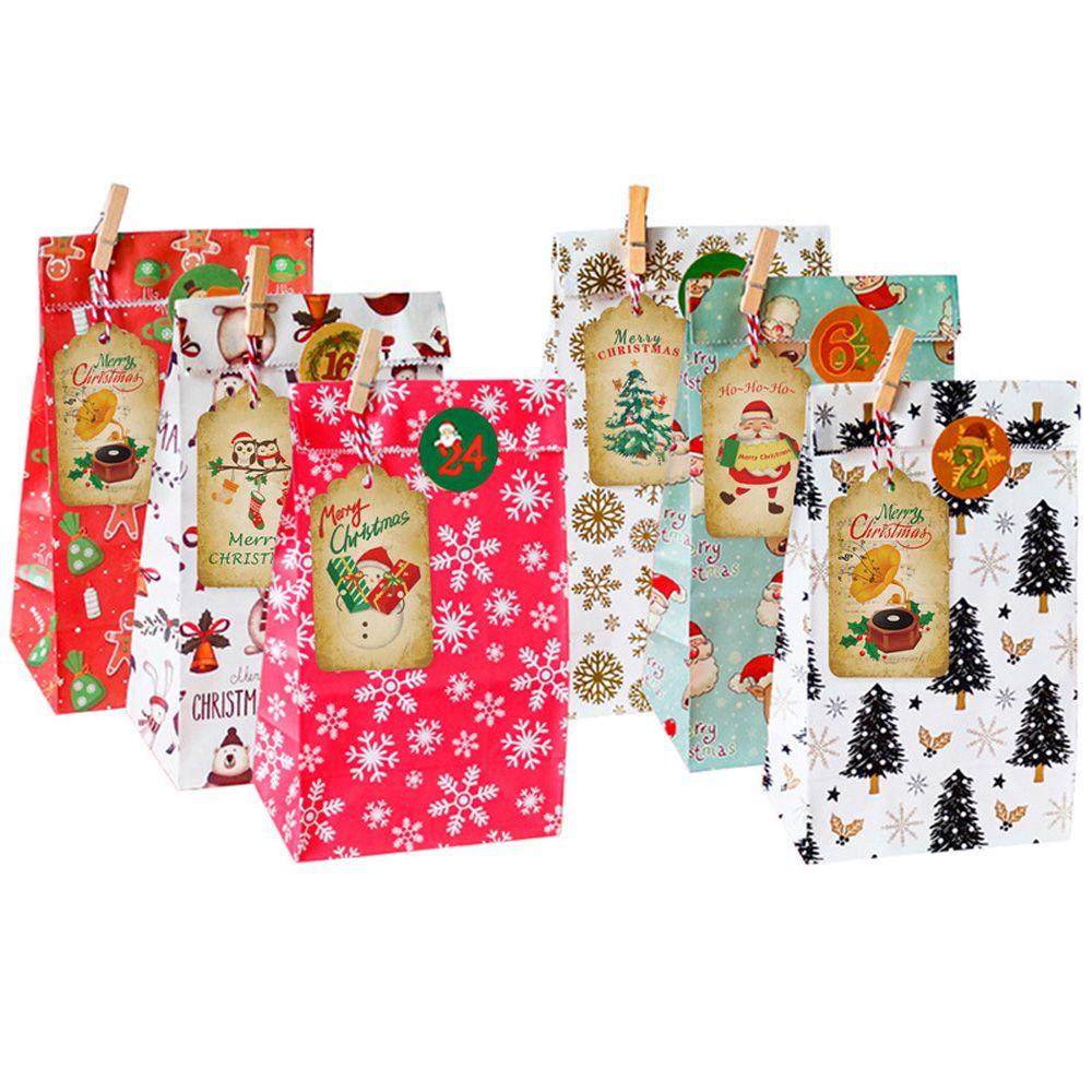 Упаковочные материалы из крафт-бумаги, подарочная упаковка Санта-Клауса, подвесные бирки, рождественские этикетки, рождественская бирка