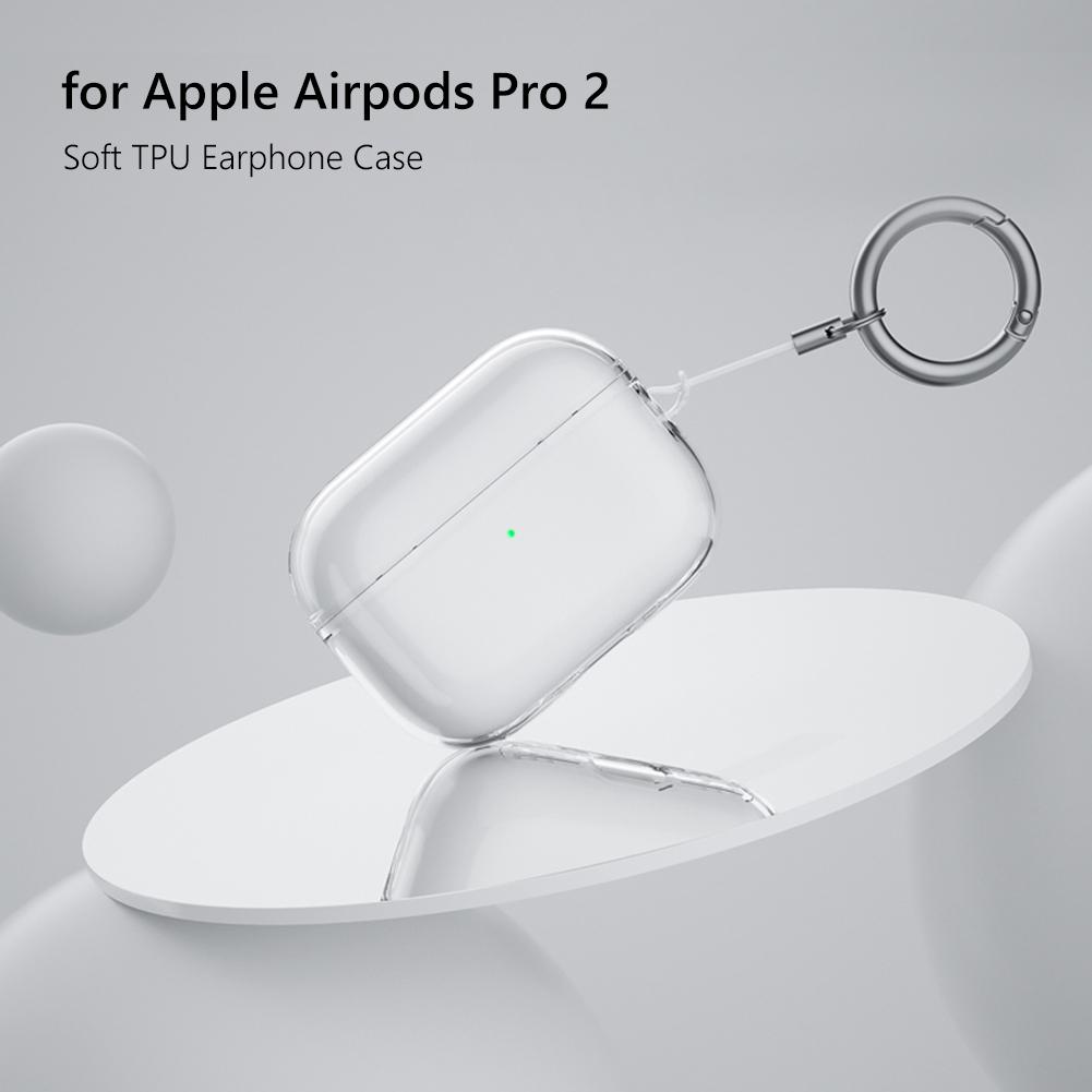 Мягкий защитный чехол для наушников из ТПУ с пряжкой-ремешком, защитный чехол для наушников от пыли для Apple Airpods Pro 2