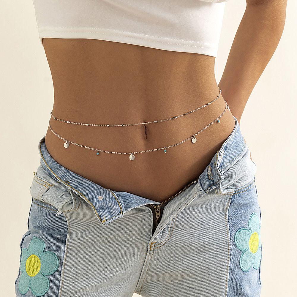 Accessories for Women Girls Sexy Summer Beach Beads Belly Chains Layered Waist Chain Body Jewelry