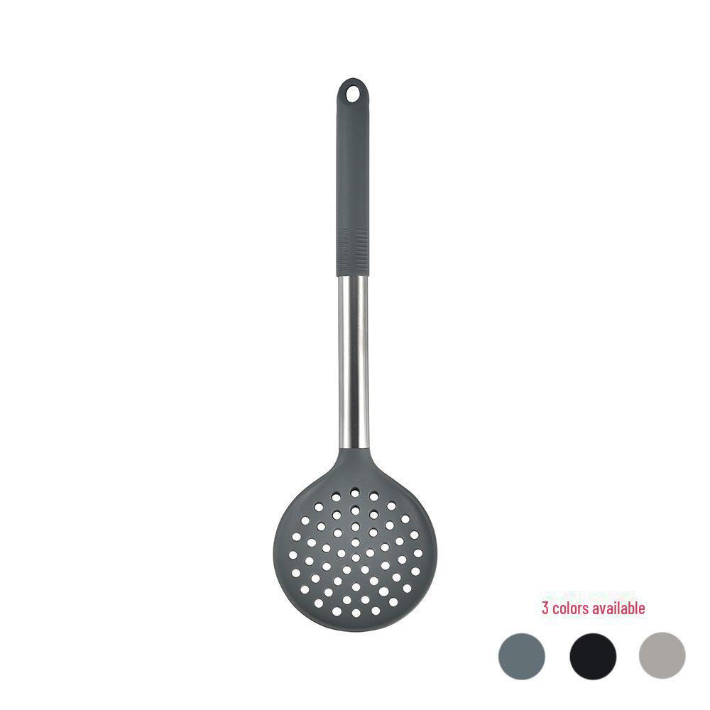 Вращающийся силиконовый набор кухонных принадлежностей: В комплект входят лопатка, ложка для супа, столовые приборы с антипригарным покрытием и ведро для хранения.