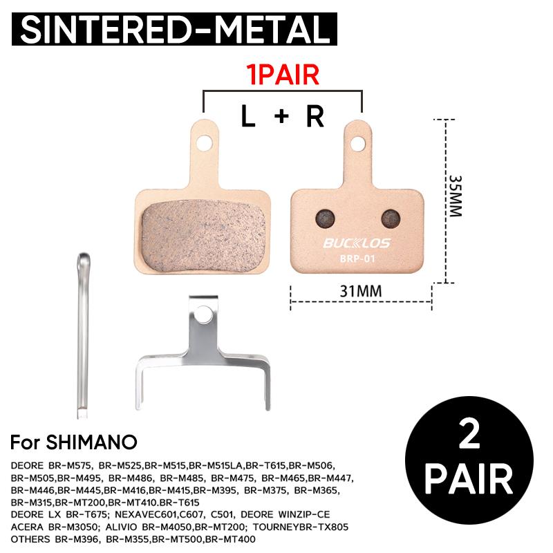 BUCKLOS Brake Pads Bicycle Hydraulic Disc Pads For SHIMANO B01S Mountain Road Bike Disk Brake Pads for SHIMANO MT200 Brake Part