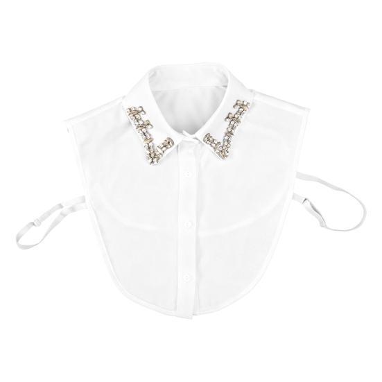 Блестящий съемный воротник со стразами, красный рождественский клетчатый, искусственный воротник, женский съемный накладной воротник, акцент для свитера